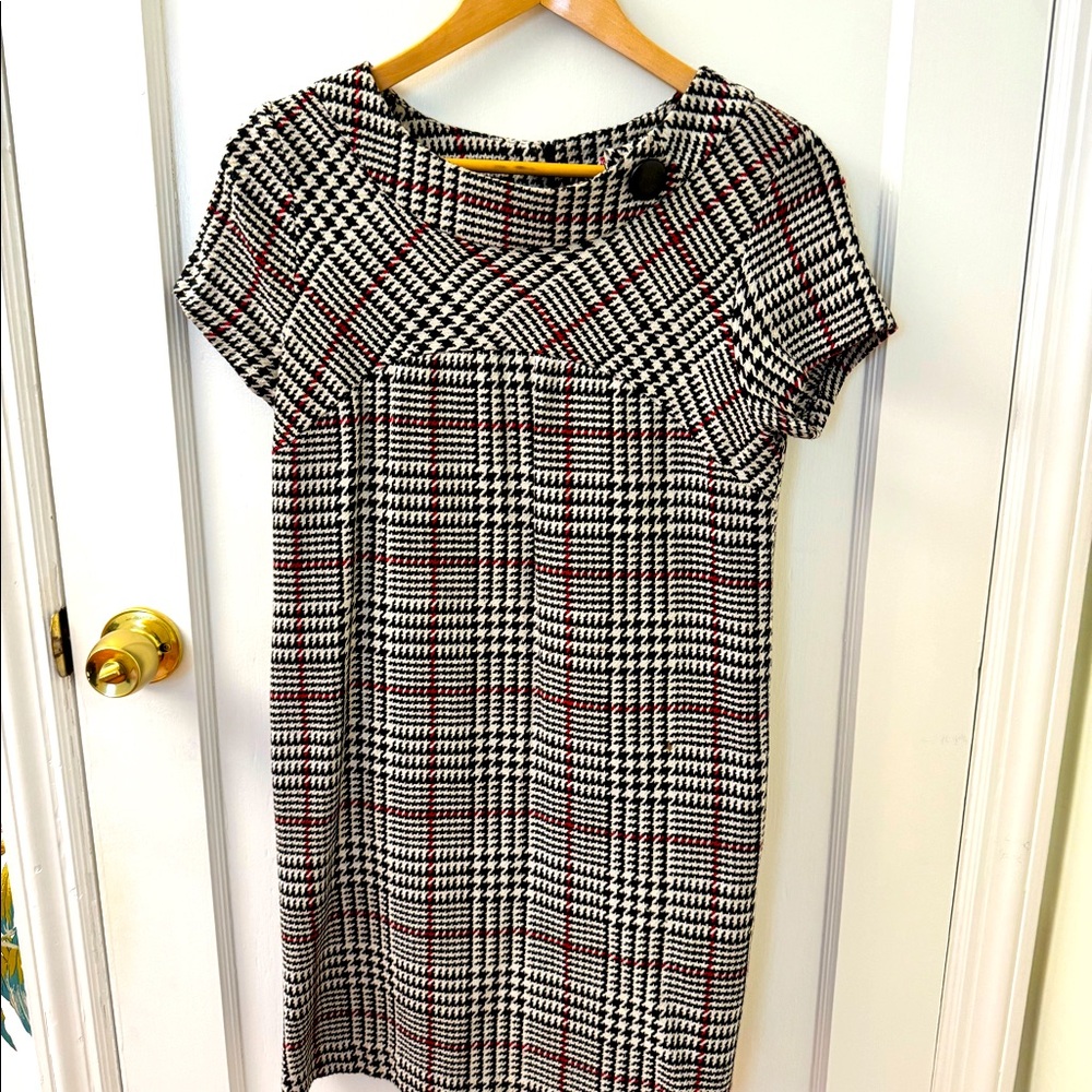 Somme Wool Dress - Size 4 - Black, Red & White